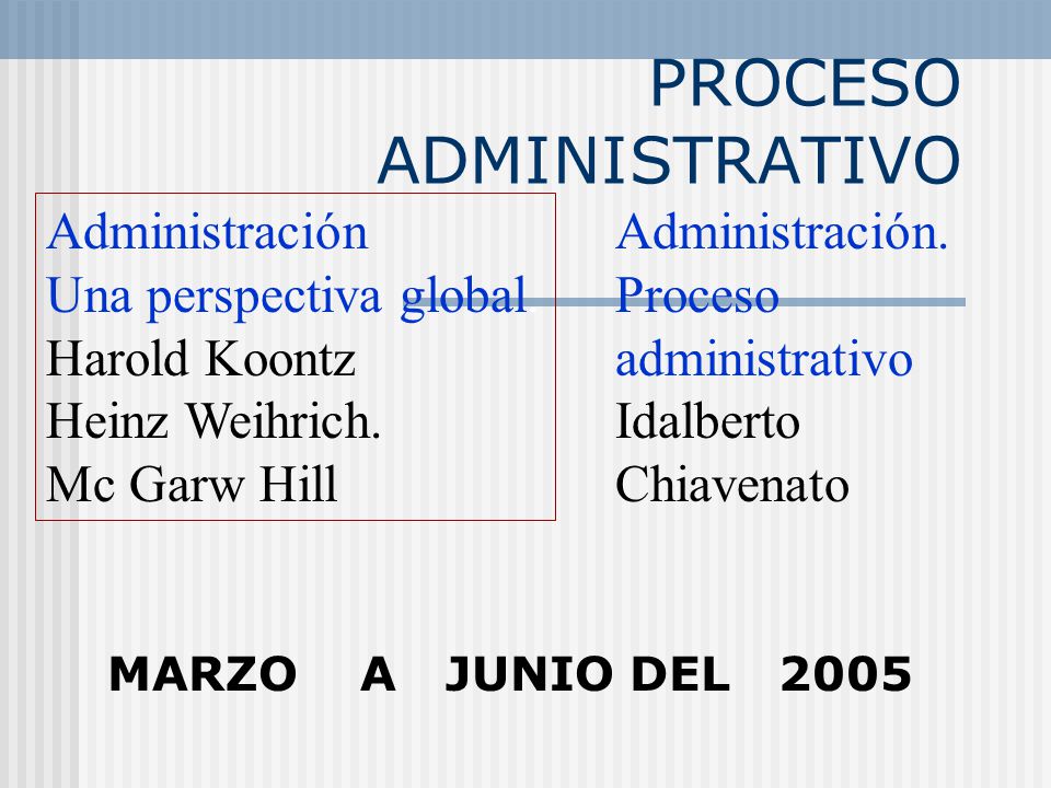 proceso administrativo idalberto chiavenato